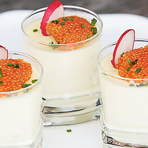 Chèvre Pannacotta with Caviar Topping - Abba Seafood