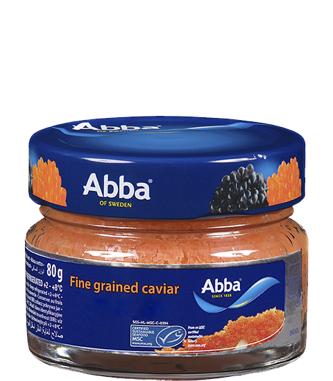 Fine grained caviar, red.
